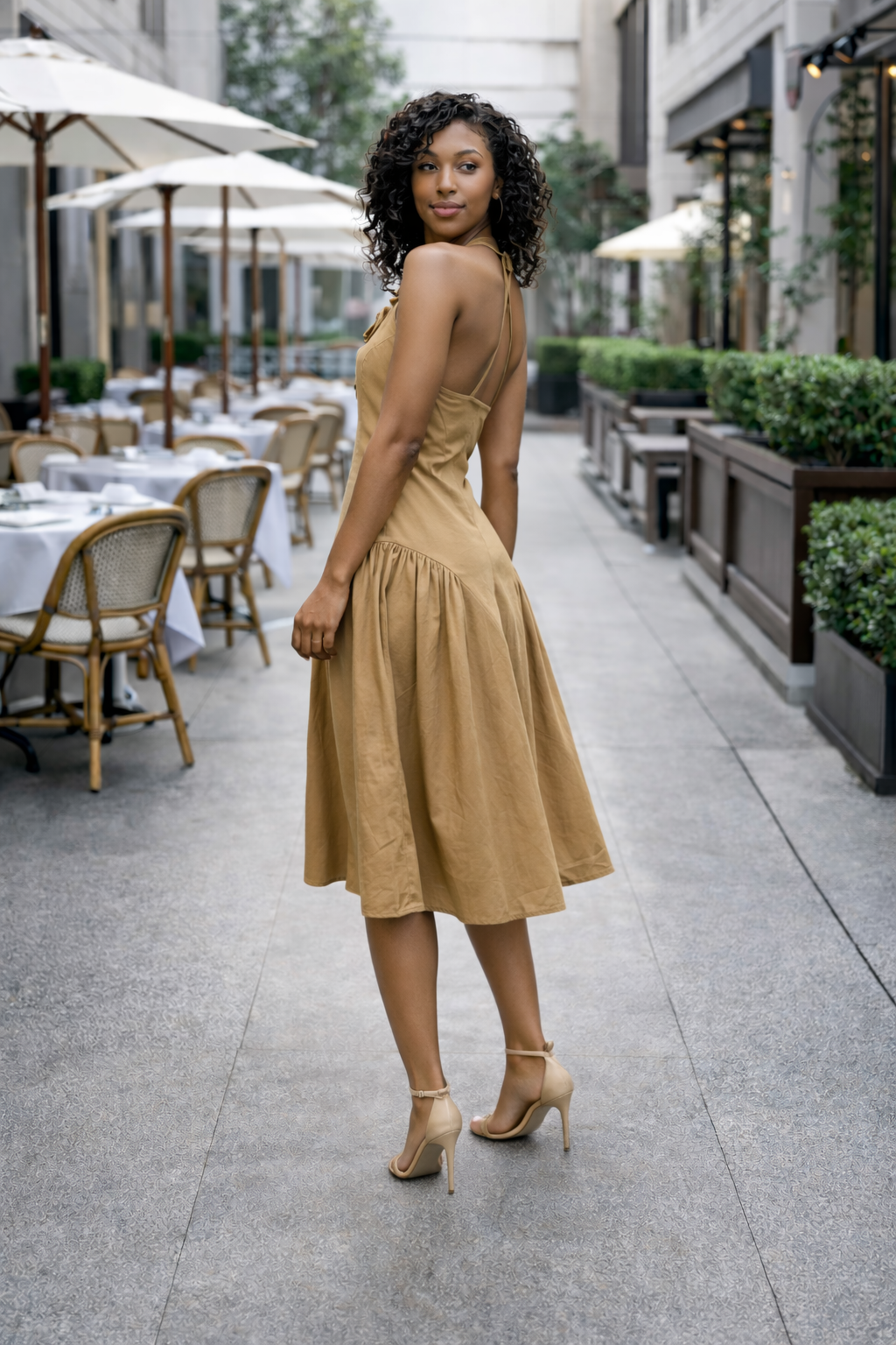 Amara Floral Halter Midi Dress