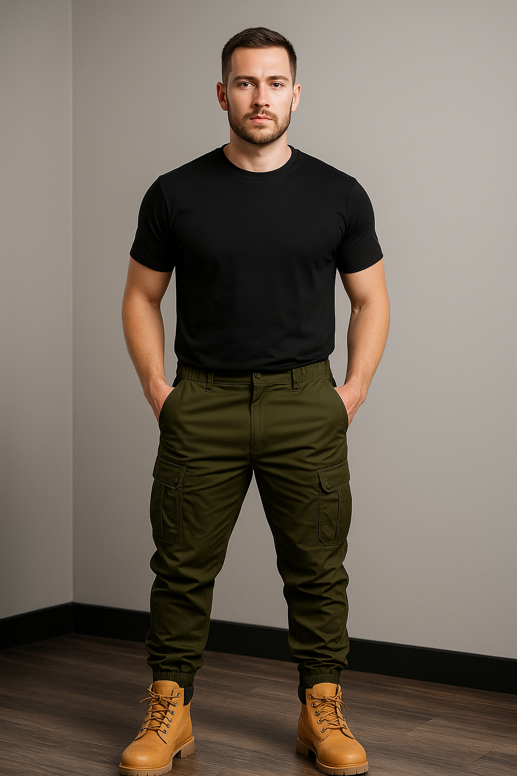 Ember Wear “Men’s Cargo Flex Jogger Pants” – Multi-Colour Collection