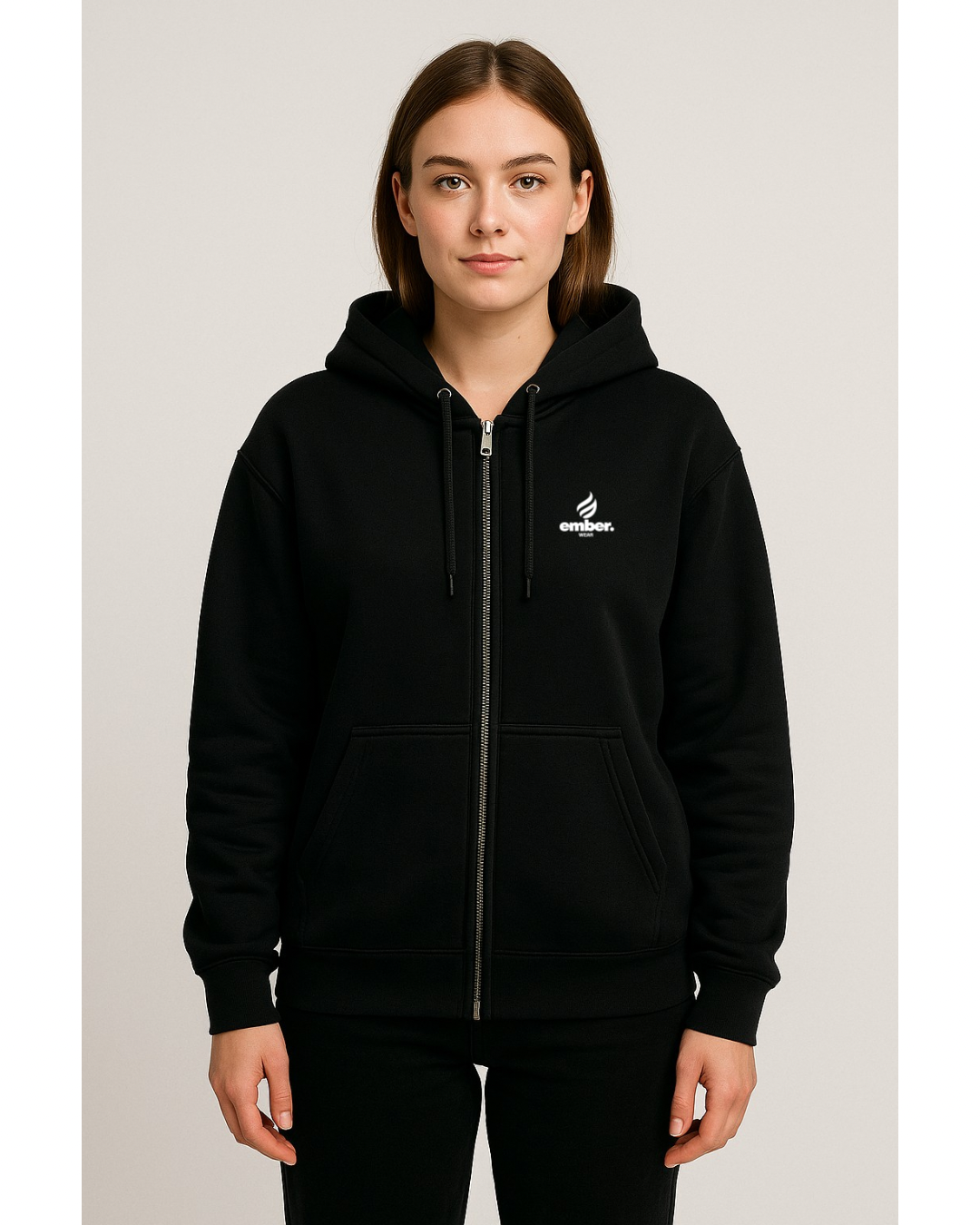 Ember Wear “Zip Up Logo Only Hoodie” – Unisex Collection