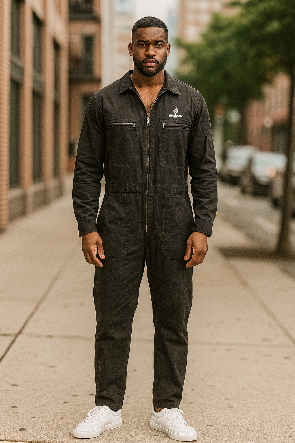 Ember “Work Ready” Utility Jumpsuit – Black Edition