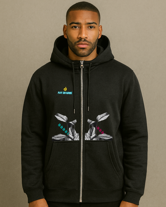 Ember “Put In Work” Zip Up Hoodie – Black Edition